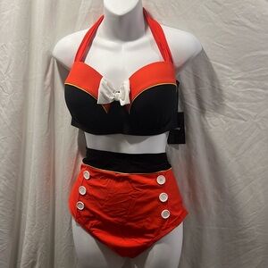Disney Hot Topic Mickey Swim black/red